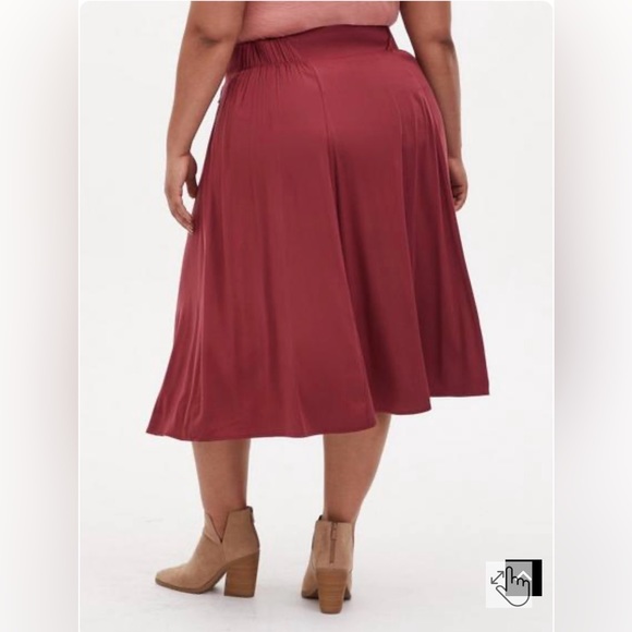 Torrid Midi Challis Button Front Skirt - Picture 2 of 6